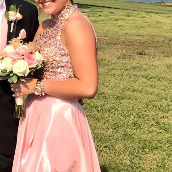 Pink Sherri Hill Two Piece Dress - Picture 2 of 4